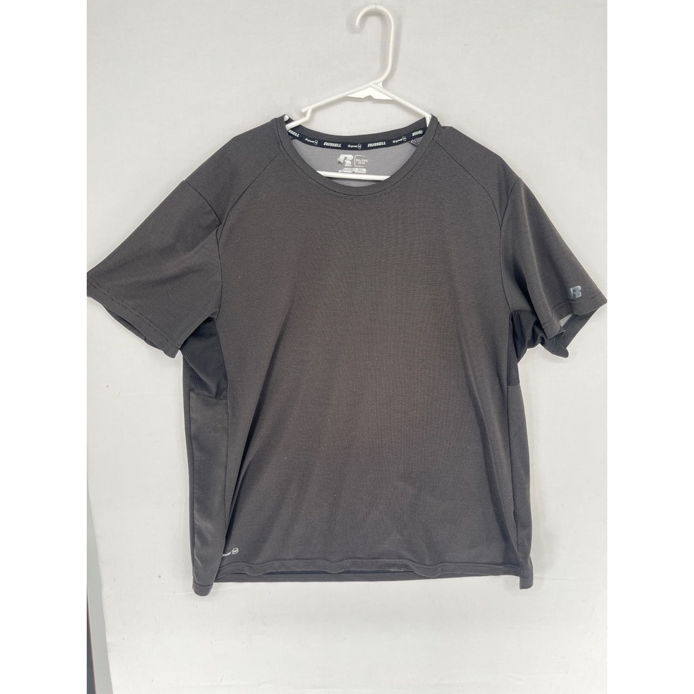 Russell Mens Dri-Power 360 Training Fit Short Sleeve Shirt Gray 2XL
